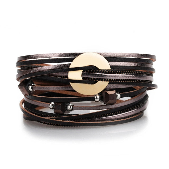 Multilayer Fashion Boho Magnetic Wrap Accessories  Bangle for Women