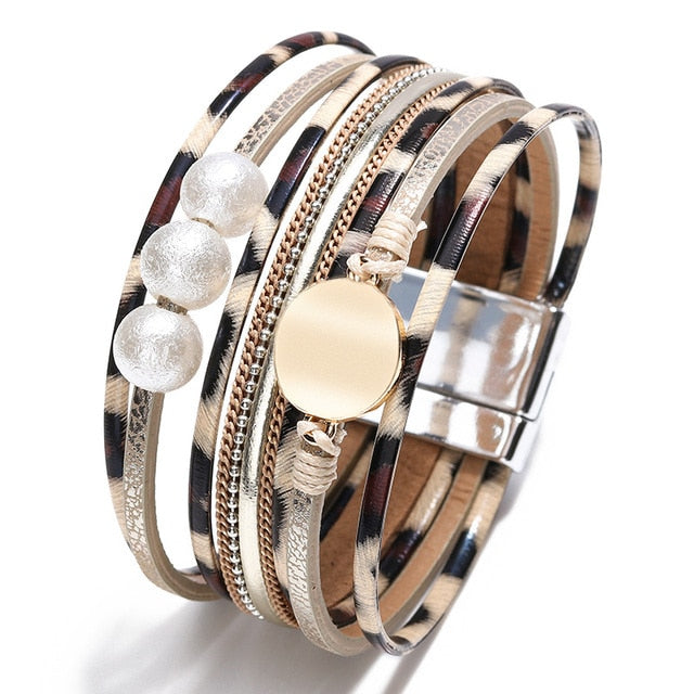 Multilayer Fashion Boho Magnetic Wrap Accessories  Bangle for Women