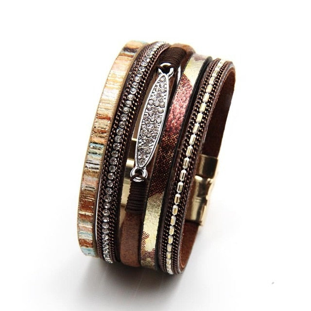 Multilayer Fashion Boho Magnetic Wrap Accessories  Bangle for Women