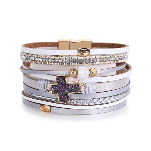 Multilayer Fashion Boho Magnetic Wrap Accessories  Bangle for Women