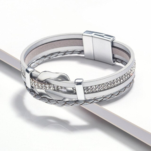 Multilayer Fashion Boho Magnetic Wrap Accessories  Bangle for Women