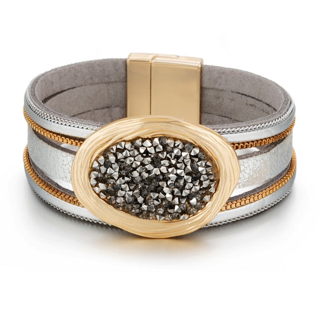 Multilayer Fashion Boho Magnetic Wrap Accessories  Bangle for Women