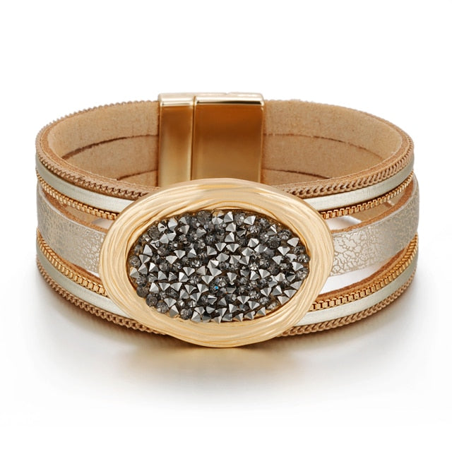 Multilayer Fashion Boho Magnetic Wrap Accessories  Bangle for Women
