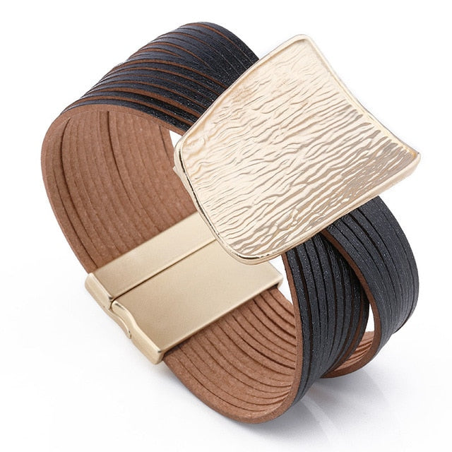 Multilayer Fashion Boho Magnetic Wrap Accessories  Bangle for Women