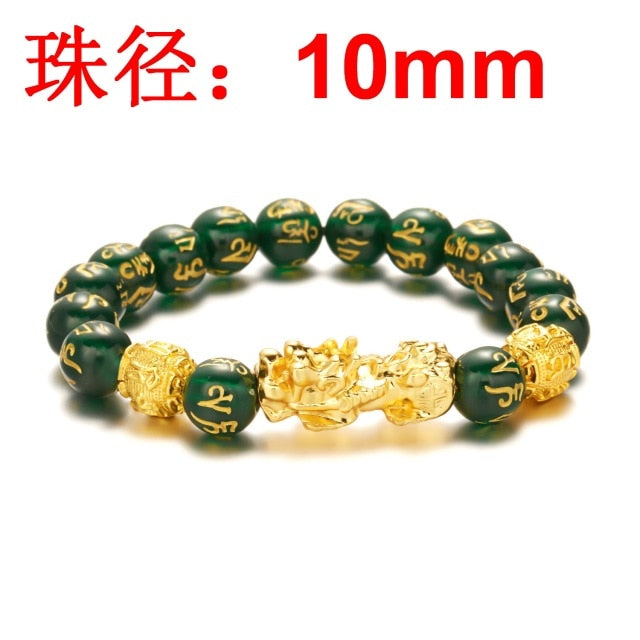 Buddhism Feng Shui Obsidian Stone Beads Bracelet Men Women