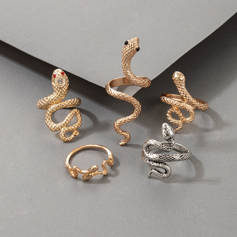 Bohemian Snake Joint Ring Sets for Women