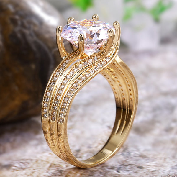 Gorgeous Solitaire 12MM Cubic Zirconia Bridal Wedding Rings
