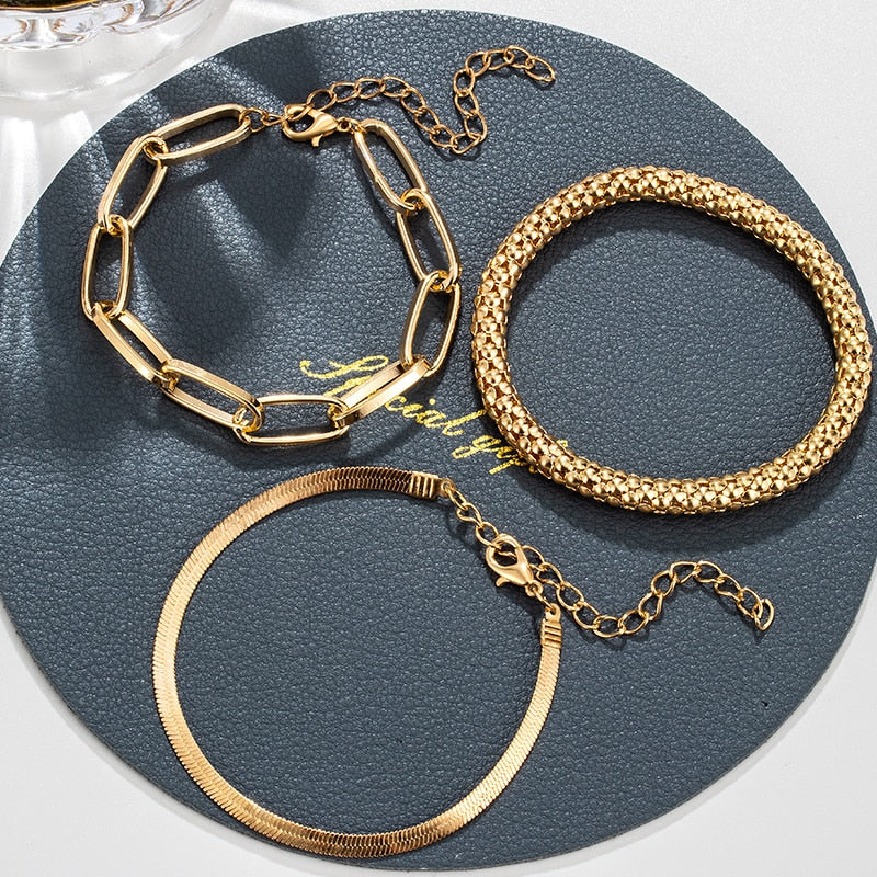 Fashion Gold Multilayer Chain Bracelets For Women