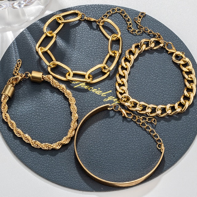 Fashion Gold Multilayer Chain Bracelets For Women