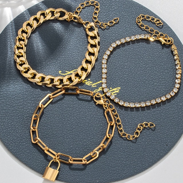 Fashion Gold Multilayer Chain Bracelets For Women