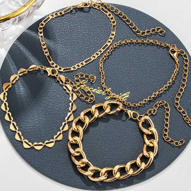 Fashion Gold Multilayer Chain Bracelets For Women