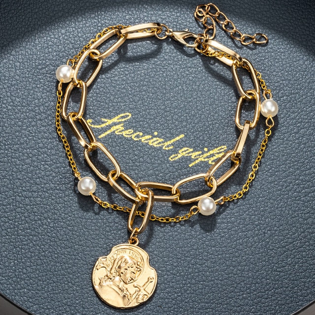 Fashion Gold Multilayer Chain Bracelets For Women