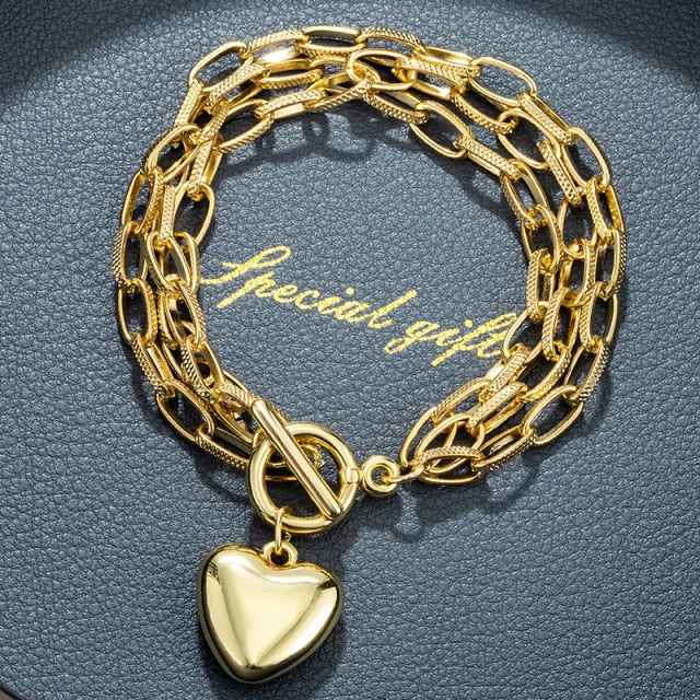 Fashion Gold Multilayer Chain Bracelets For Women