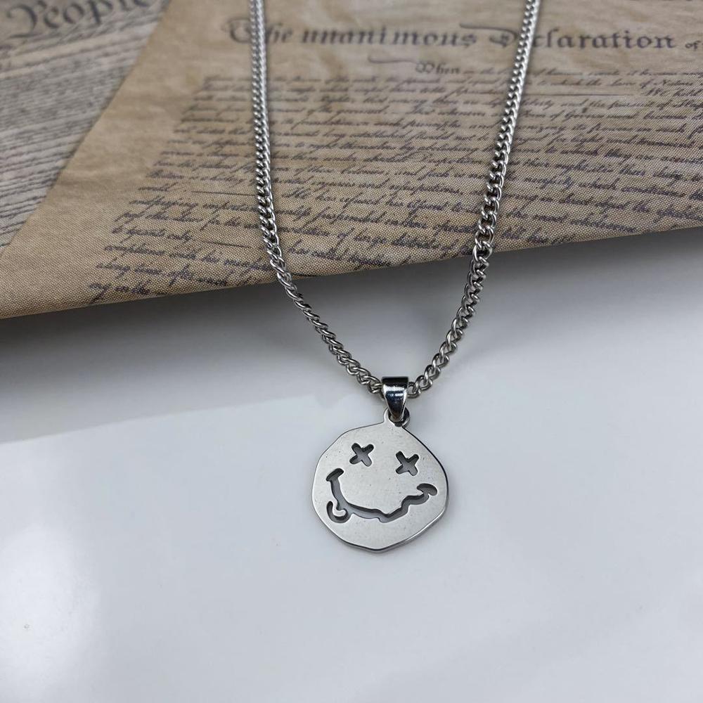 Goth Hip Hop Egirl Chain Smile Pendant