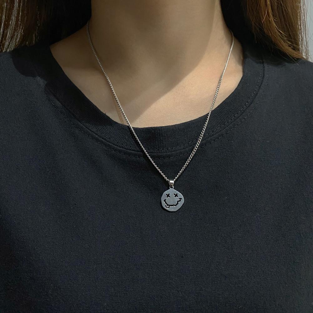 Goth Hip Hop Egirl Chain Smile Pendant