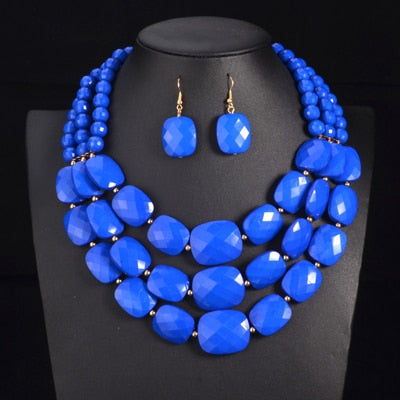 Multi layer  Luxury Statement Choker Necklace Jewellery Sets