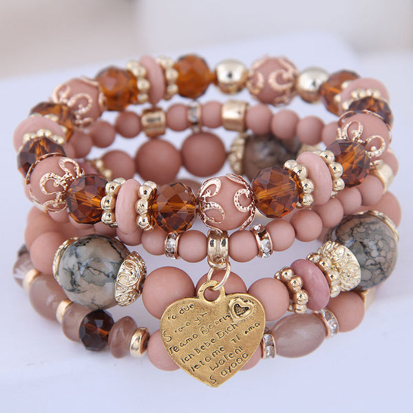 4pcs/set Bohemia Bracelets Resin Beads Bracelet