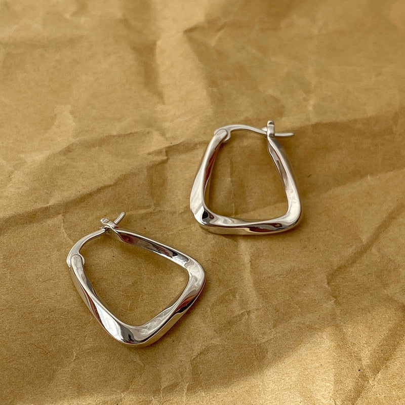 New Korean Metal Round Hoop Earrings