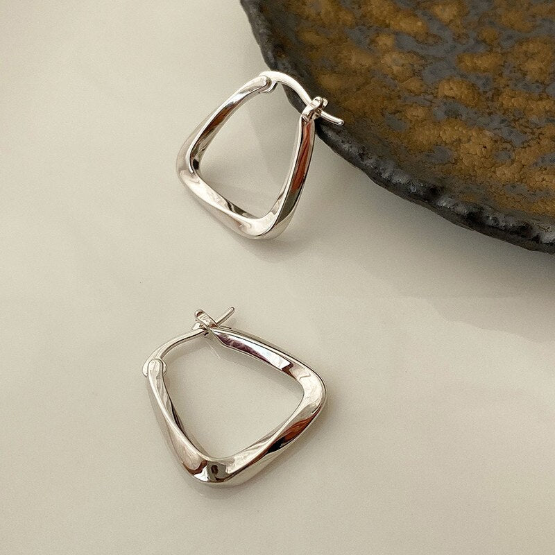 New Korean Metal Round Hoop Earrings