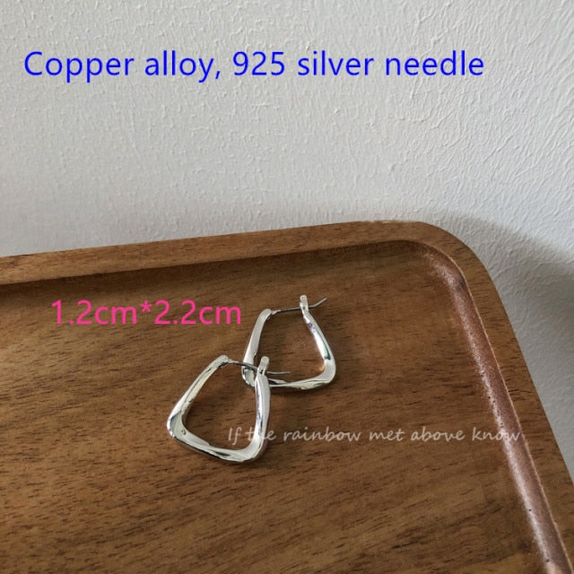 New Korean Metal Round Hoop Earrings