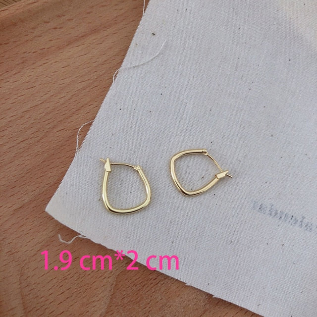 New Korean Metal Round Hoop Earrings