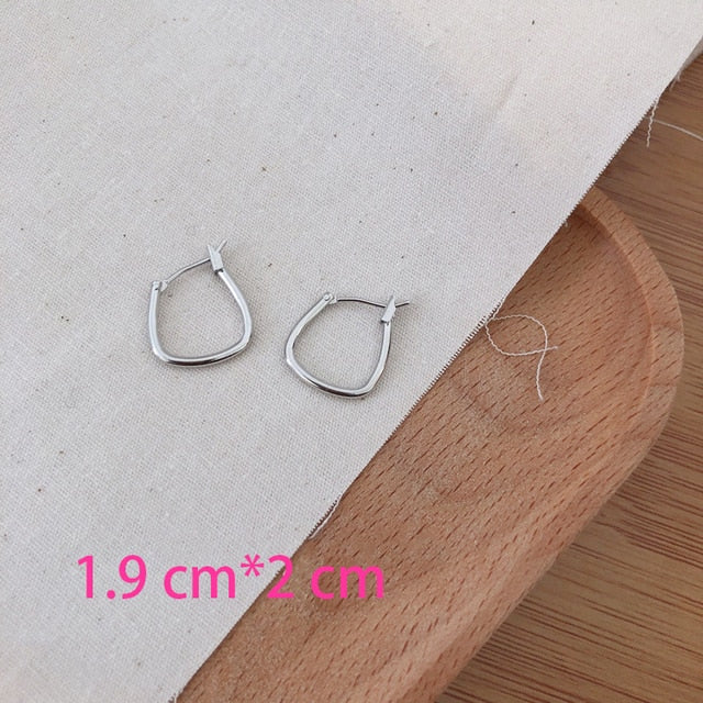 New Korean Metal Round Hoop Earrings