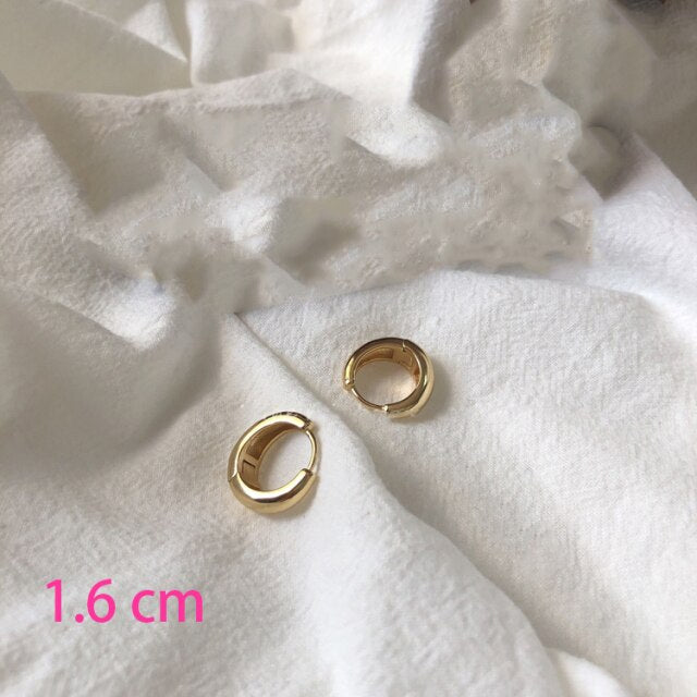 New Korean Metal Round Hoop Earrings