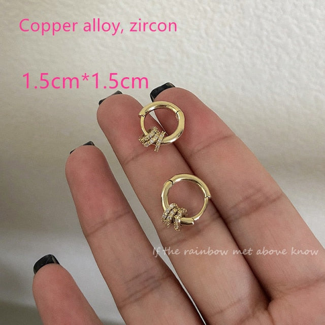 New Korean Metal Round Hoop Earrings
