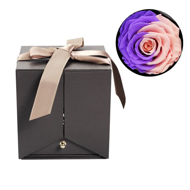 New Design Fashion Ladies Simple Flower Edge Rose Ring Box