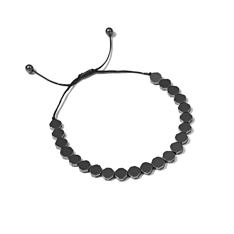 Black Hematite Black Stone Beads Stretch Health Care Bracelet