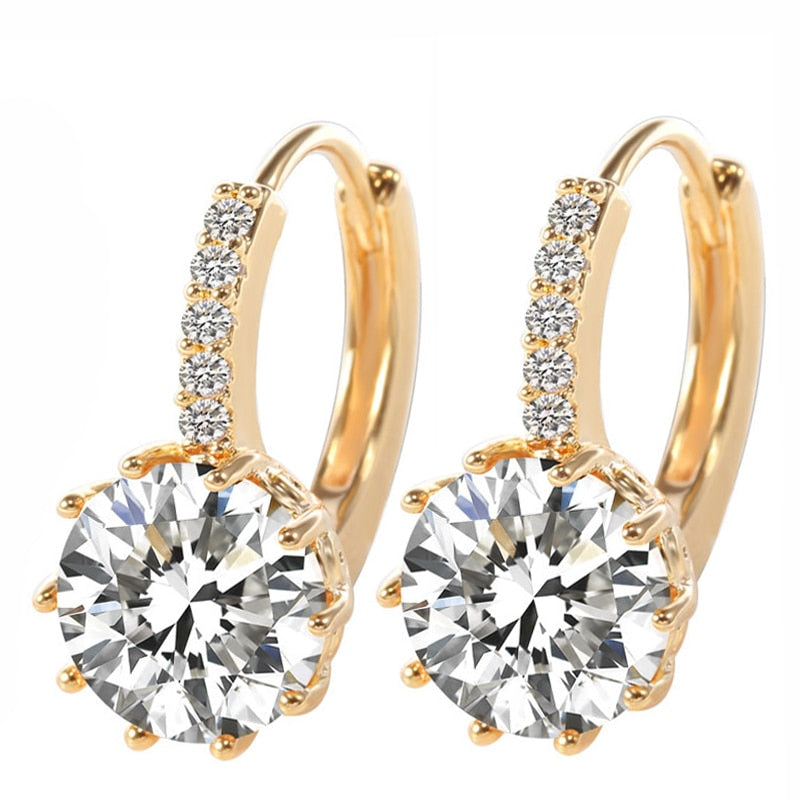 AAA CZ Element Stud Earrings For Vintage Crystal Earrings