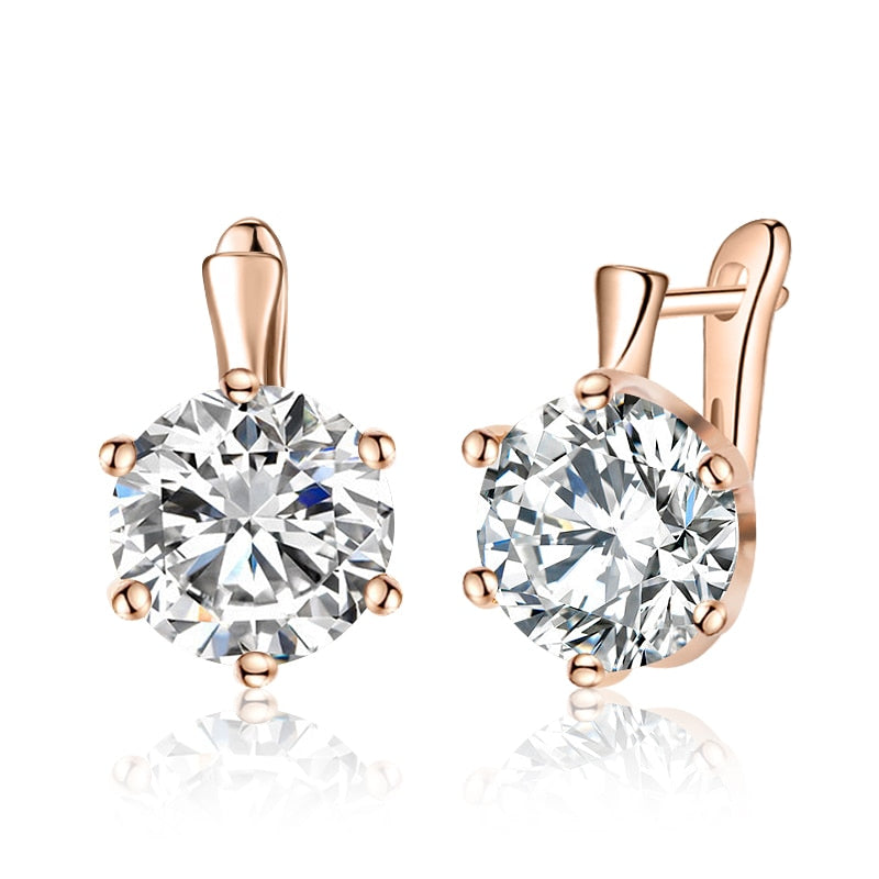 AAA CZ Element Stud Earrings For Vintage Crystal Earrings