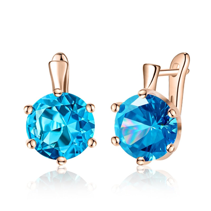 AAA CZ Element Stud Earrings For Vintage Crystal Earrings