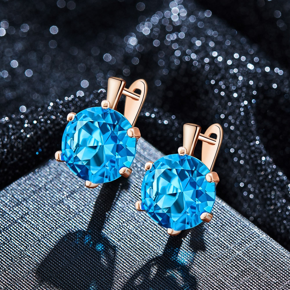 AAA CZ Element Stud Earrings For Vintage Crystal Earrings