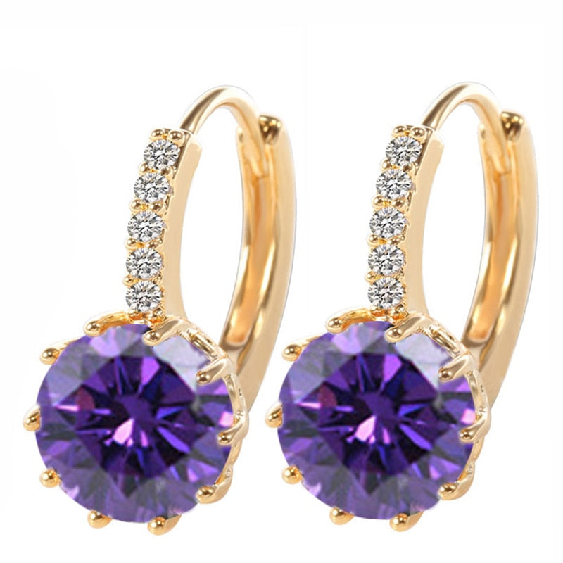 AAA CZ Element Stud Earrings For Vintage Crystal Earrings