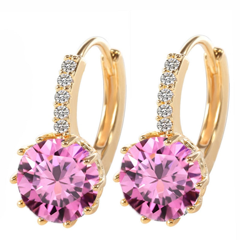 AAA CZ Element Stud Earrings For Vintage Crystal Earrings