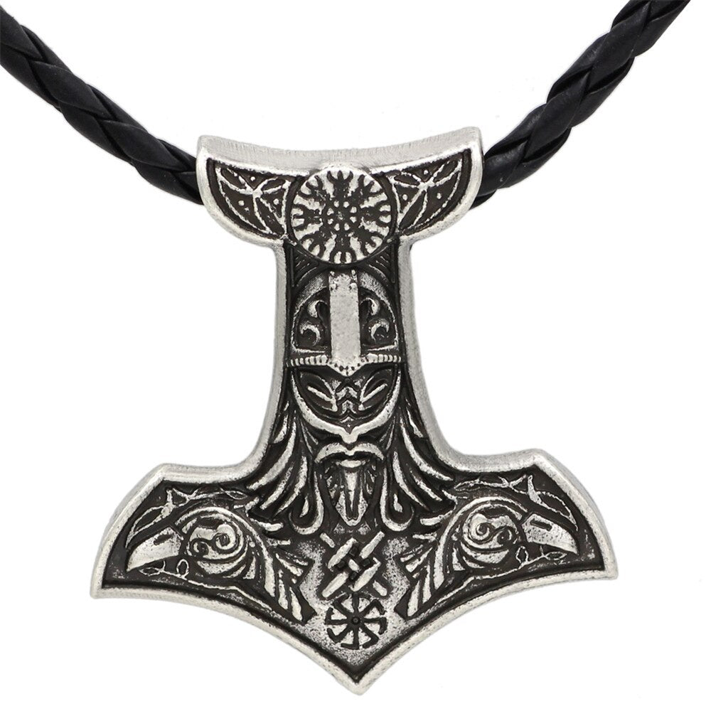 Thor's Hammer Mjolnir Pendant Mens Axe Necklace