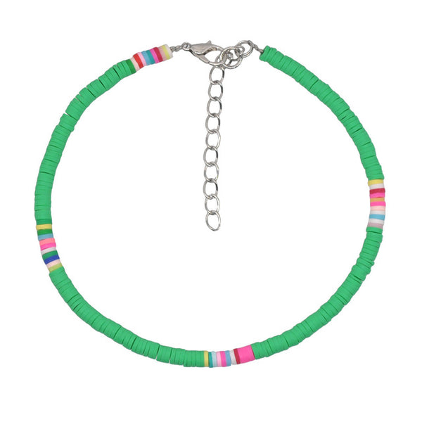 Nueva tobillera de arcilla polimérica de 6 mm para mujer