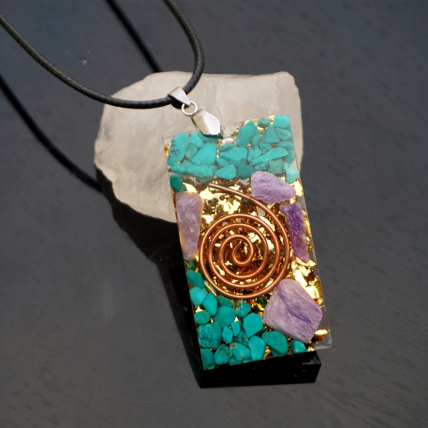 Turquoise  EMF Protection  Pendant Necklace