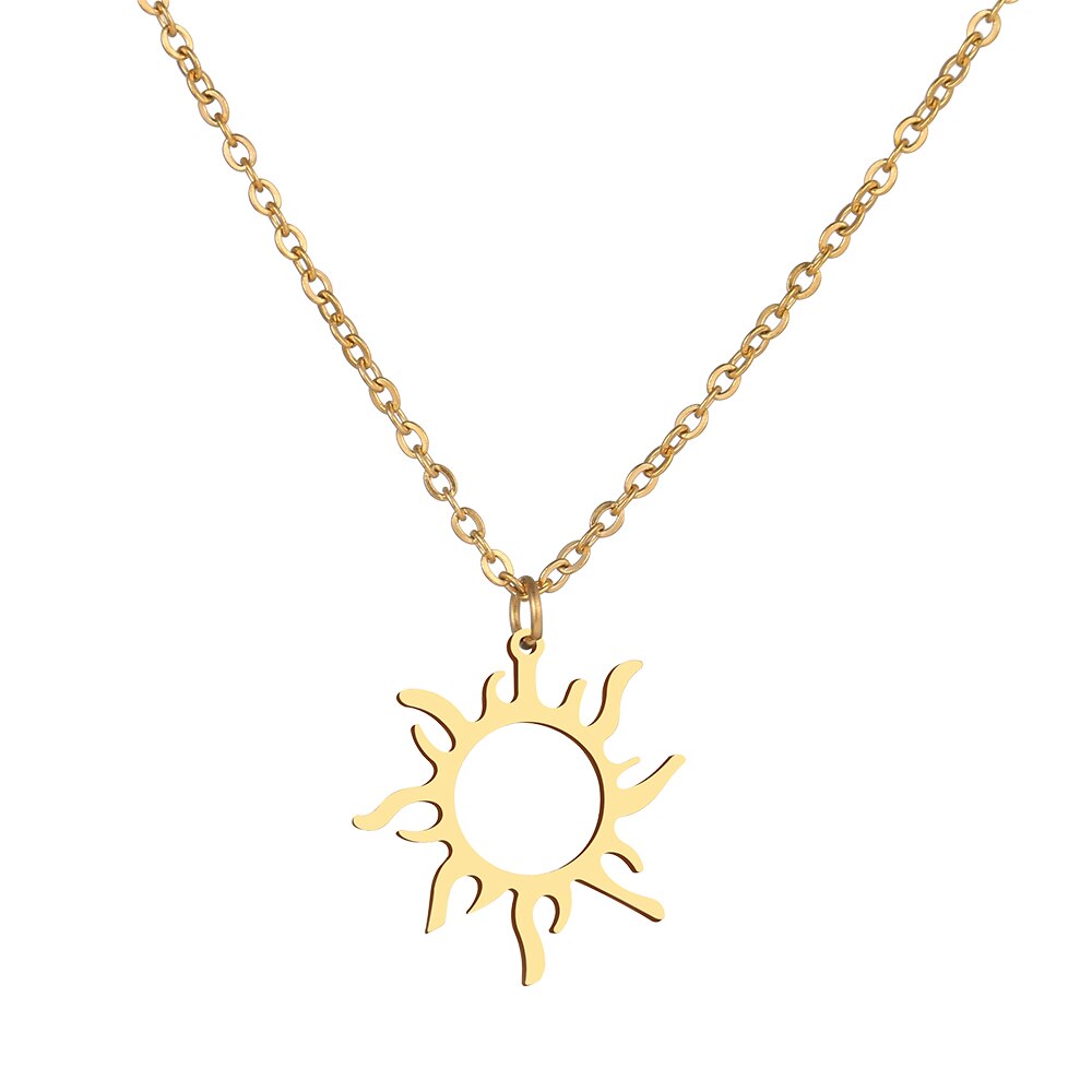 316L Stainless Steel  Plated Ethnic Sun Totem Pendent