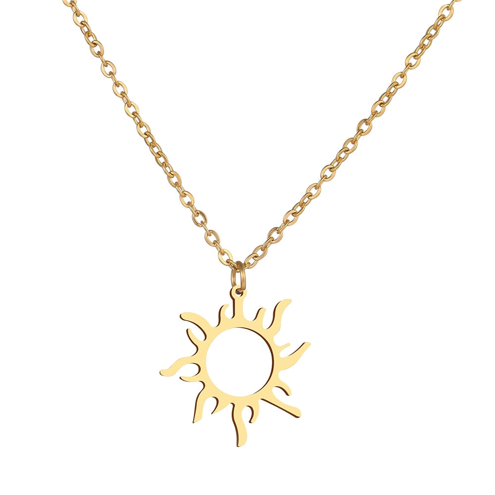 316L Stainless Steel  Plated Ethnic Sun Totem Pendent