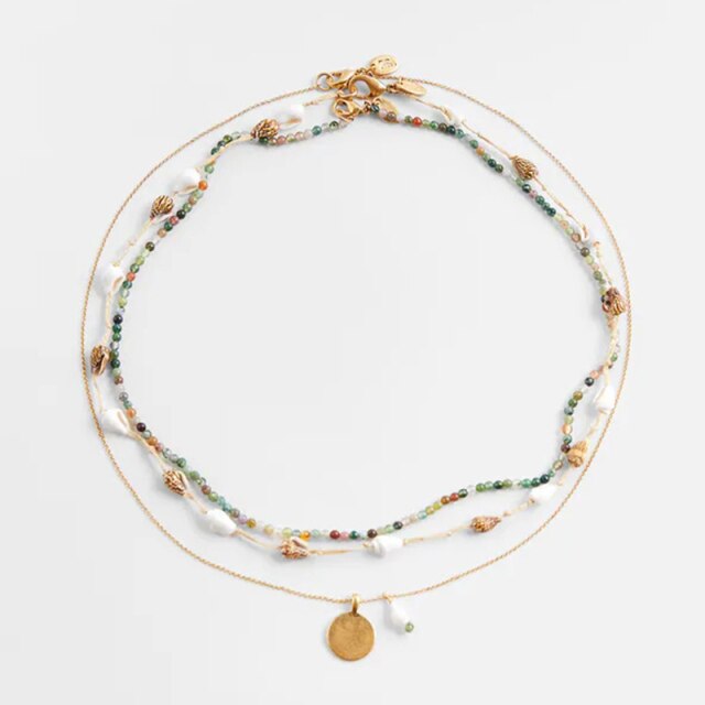 ZA Nature Stone Pearl Necklaces