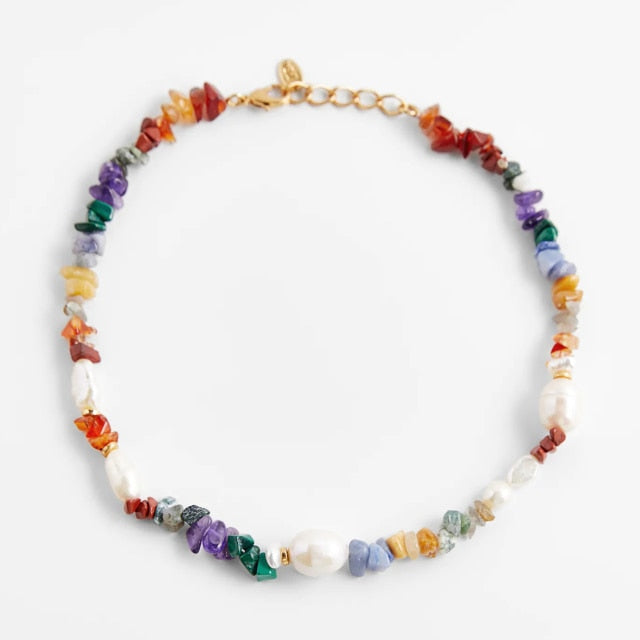 ZA Nature Stone Pearl Necklaces