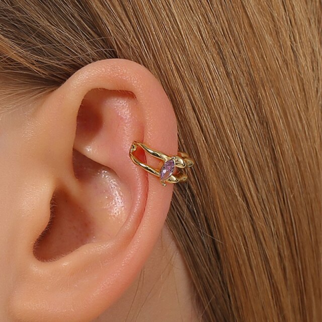 Romantic Cubic Zirconia Irregular Ear Cuff Ear Rings For Girls