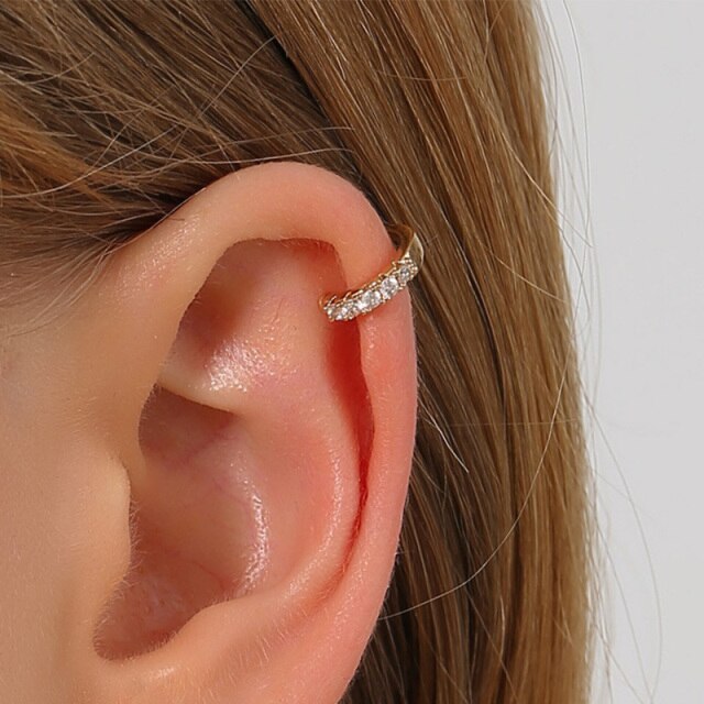 Romantic Cubic Zirconia Irregular Ear Cuff Ear Rings For Girls