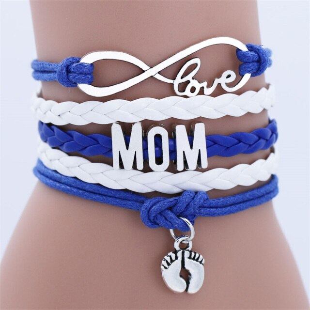 Love MoM Double Foot Chain Bracelet for Women