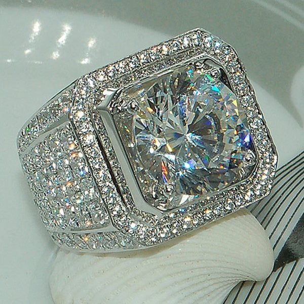 Men's Ring Full of Diamonds Micro Inlaid Zircon Finger Rings