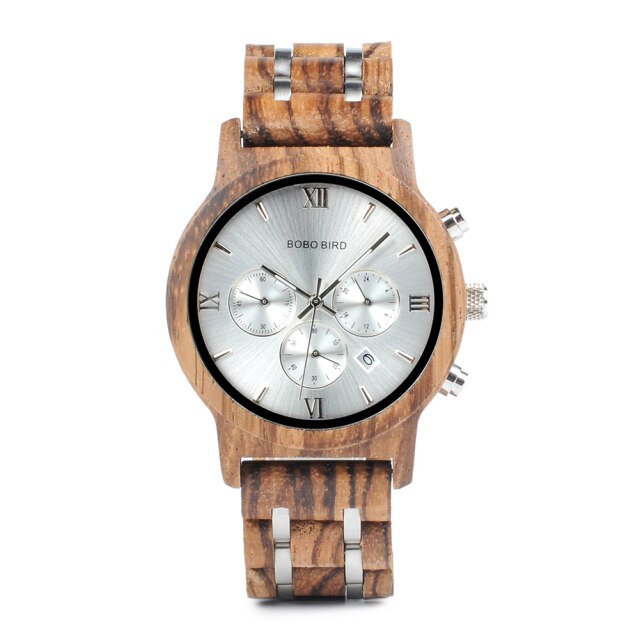 Chronograph Quartz Watch His and Hers Wooden Watches