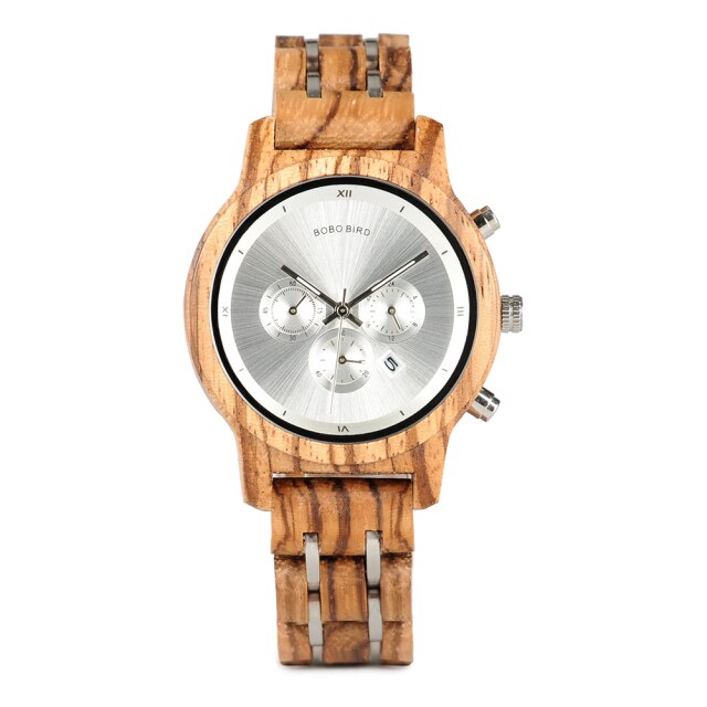 Chronograph Quartz Watch His and Hers Wooden Watches