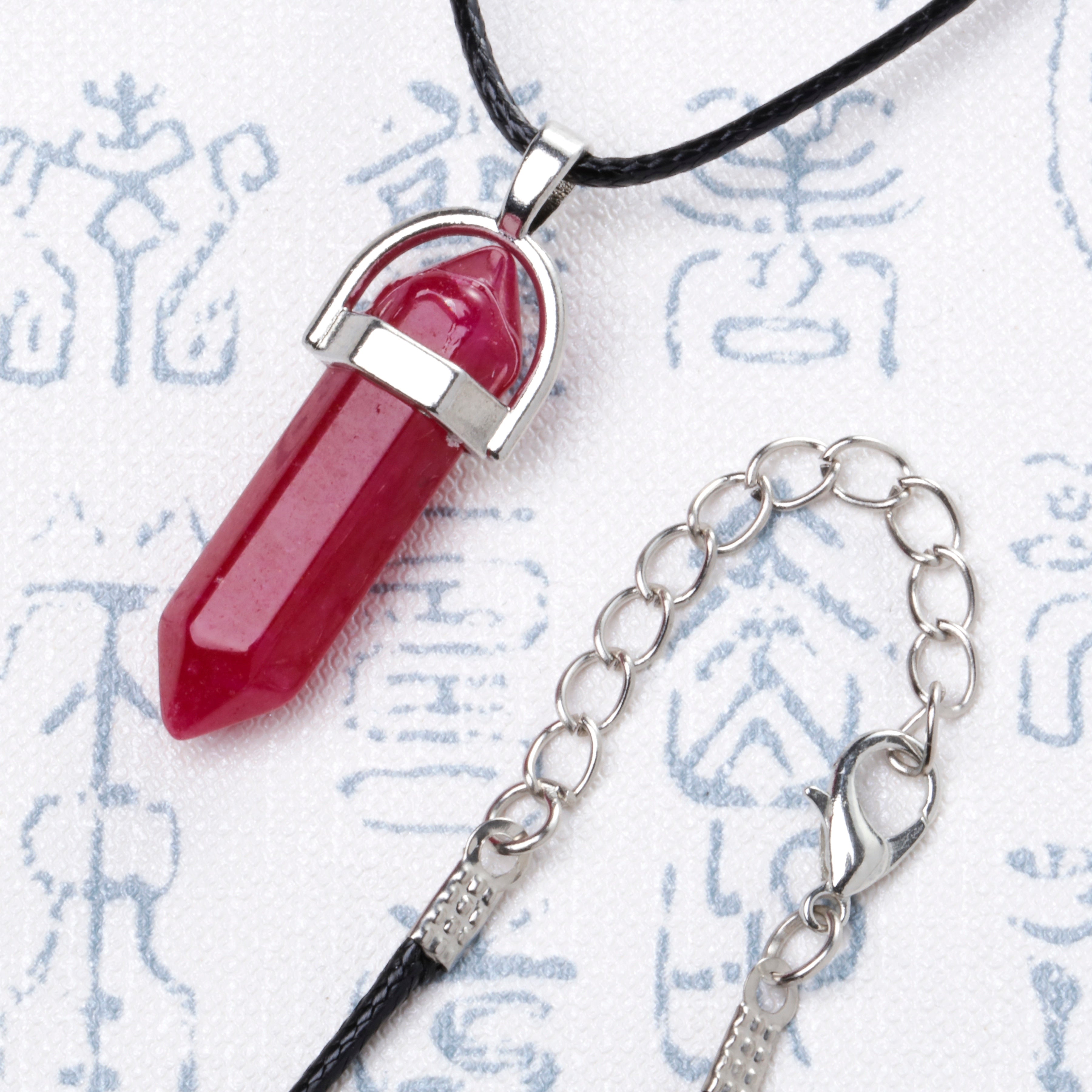 Hexagonal column necklace natural crystal pendant